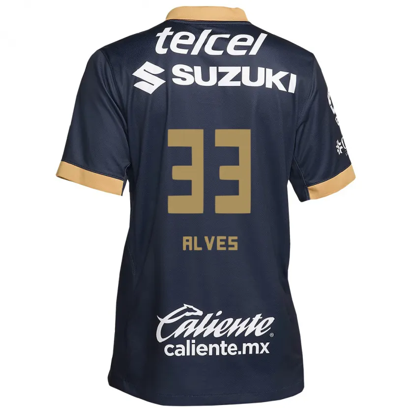 Danxen Barn Dani Alves #33 Obsidian Gull Hvit Bortetrøye Drakt Trøye 2024/25 Skjorter T-Skjorte