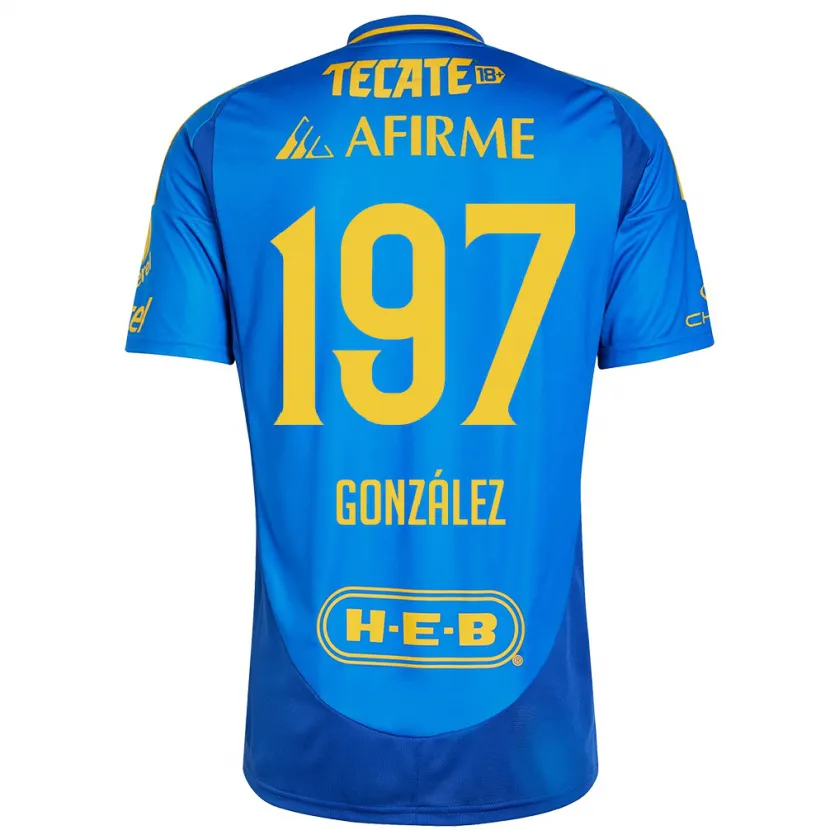 Danxen Barn Germán González #197 Blå Gul Bortetrøye Drakt Trøye 2024/25 Skjorter T-Skjorte