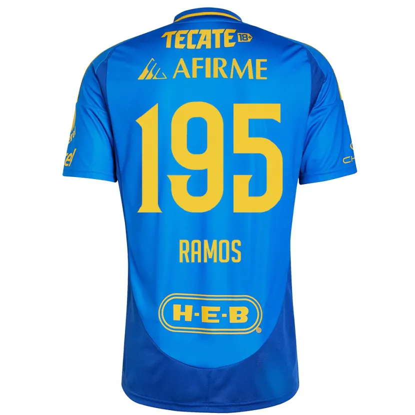Danxen Barn Rodrigo Ramos #195 Blå Gul Bortetrøye Drakt Trøye 2024/25 Skjorter T-Skjorte