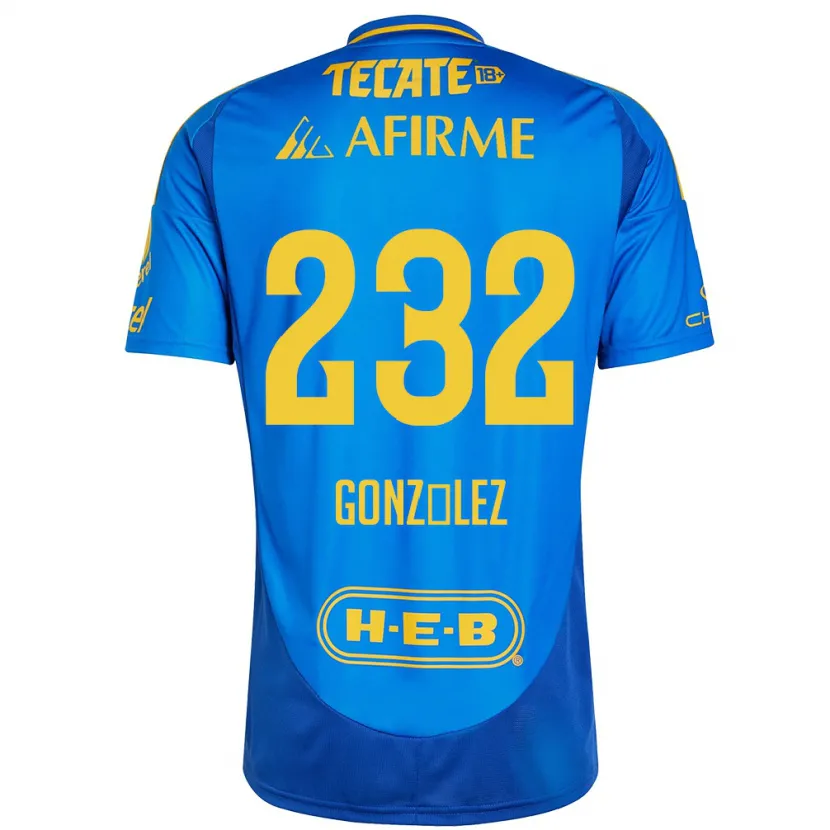 Danxen Barn César González #232 Blå Gul Bortetrøye Drakt Trøye 2024/25 Skjorter T-Skjorte