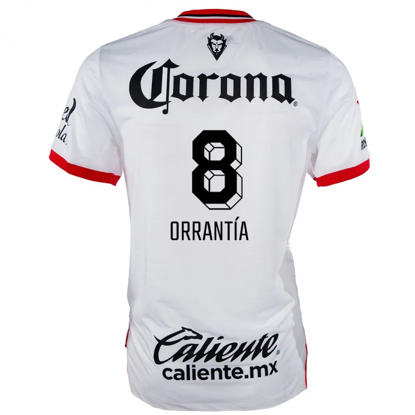 Danxen Barn Carlos Orrantía #8 Hvit Rød Bortetrøye Drakt Trøye 2024/25 Skjorter T-Skjorte
