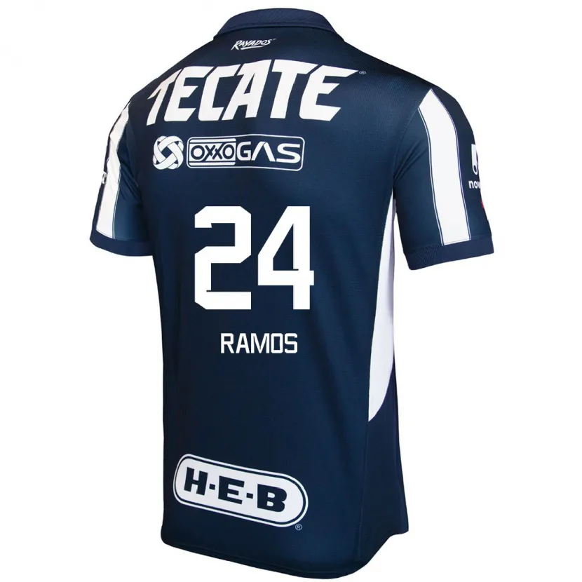 Danxen Mann César Ramos #24 Blå Rød Hvit Hjemmetrøye Drakt Trøye 2024/25 Skjorter T-Skjorte