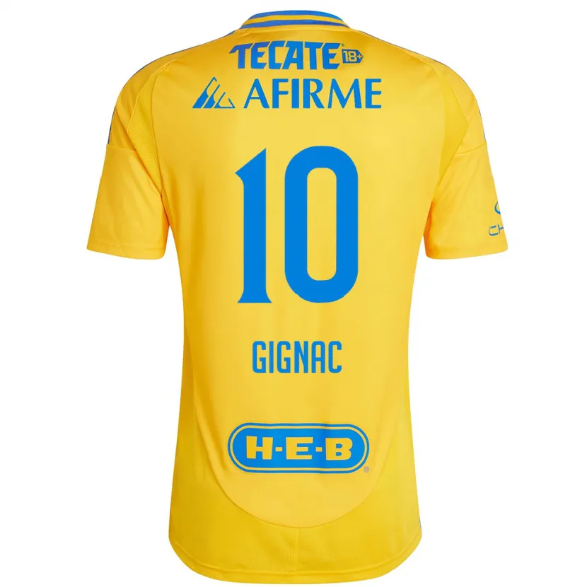 Danxen Mann André-Pierre Gignac #10 Gull Gul Hjemmetrøye Drakt Trøye 2024/25 Skjorter T-Skjorte