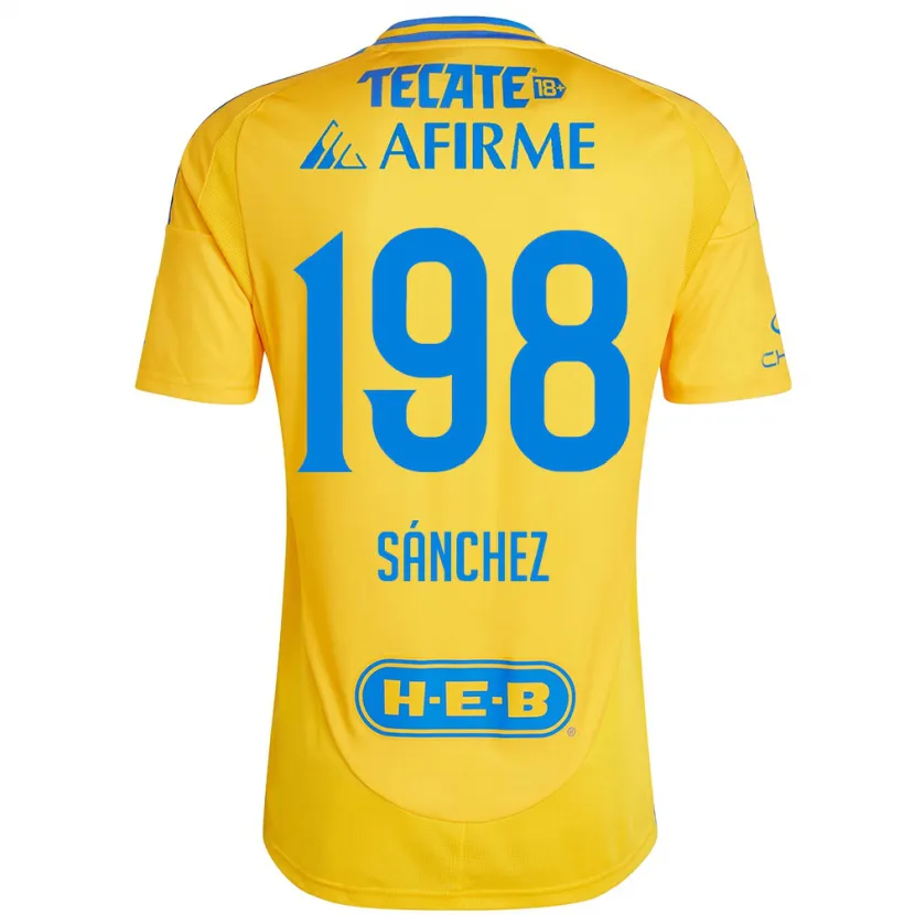 Danxen Mann Diego Sánchez #198 Gull Gul Hjemmetrøye Drakt Trøye 2024/25 Skjorter T-Skjorte