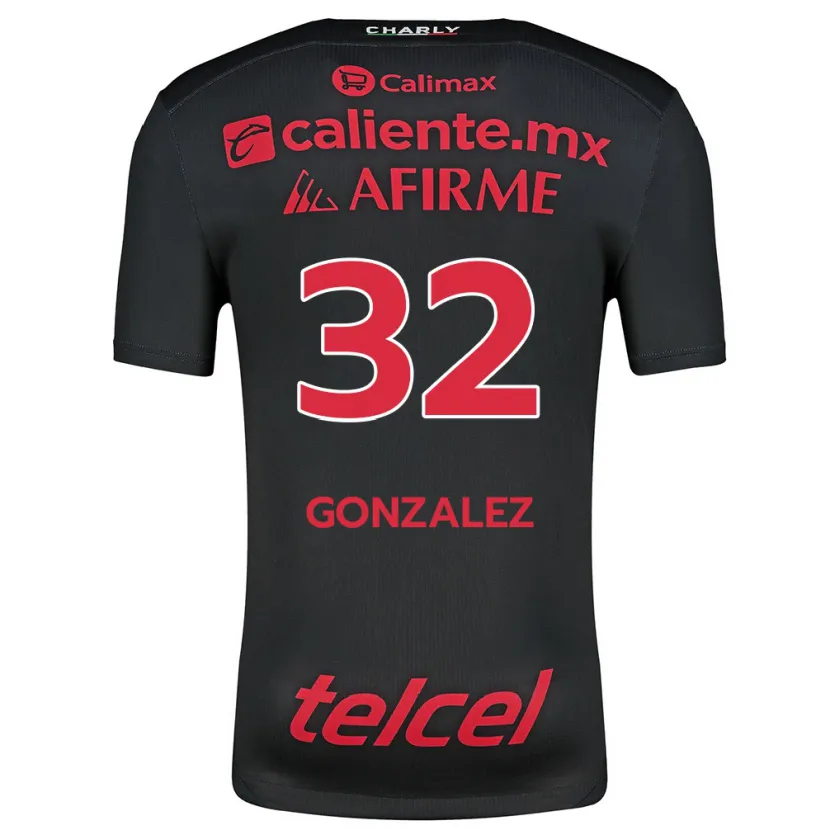 Danxen Mann Carlos González #32 Svart Rød Hjemmetrøye Drakt Trøye 2024/25 Skjorter T-Skjorte