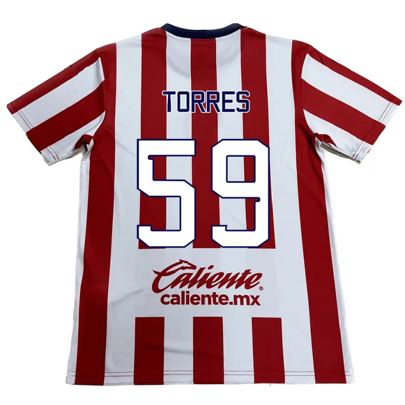Danxen Mann Christian Torres #59 Rød Hvit Hjemmetrøye Drakt Trøye 2024/25 Skjorter T-Skjorte