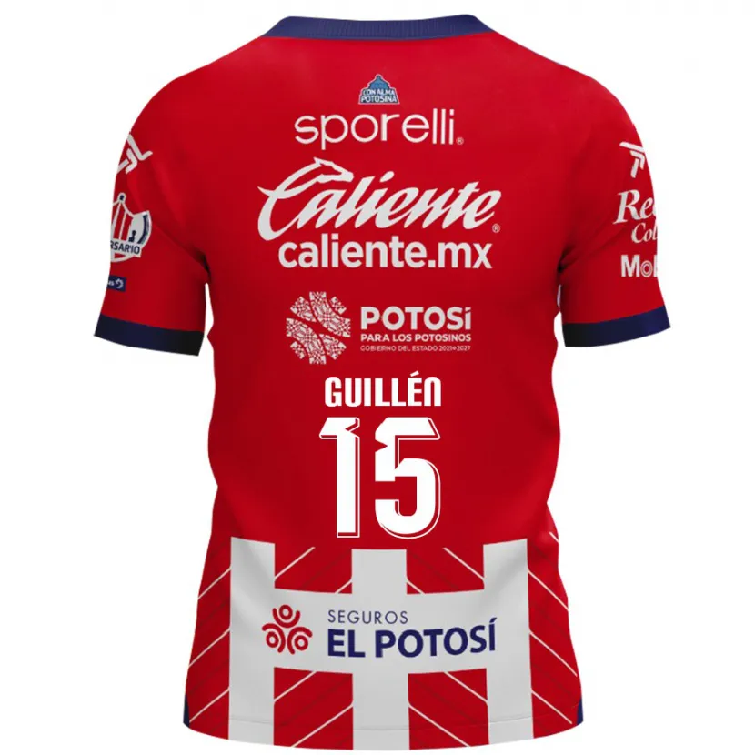 Danxen Mann Daniel Guillén #15 Rød Hvit Hjemmetrøye Drakt Trøye 2024/25 Skjorter T-Skjorte