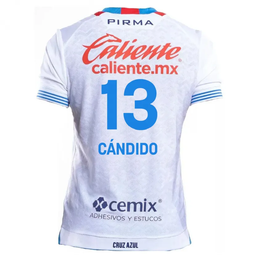 Danxen Mann Camilo Cándido #13 Hvit Blå Bortetrøye Drakt Trøye 2024/25 Skjorter T-Skjorte