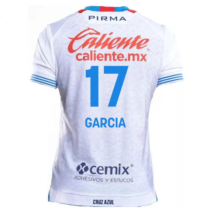 Danxen Mann Amaury García #17 Hvit Blå Bortetrøye Drakt Trøye 2024/25 Skjorter T-Skjorte