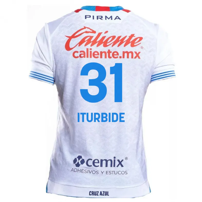 Danxen Mann Luis Iturbide #31 Hvit Blå Bortetrøye Drakt Trøye 2024/25 Skjorter T-Skjorte