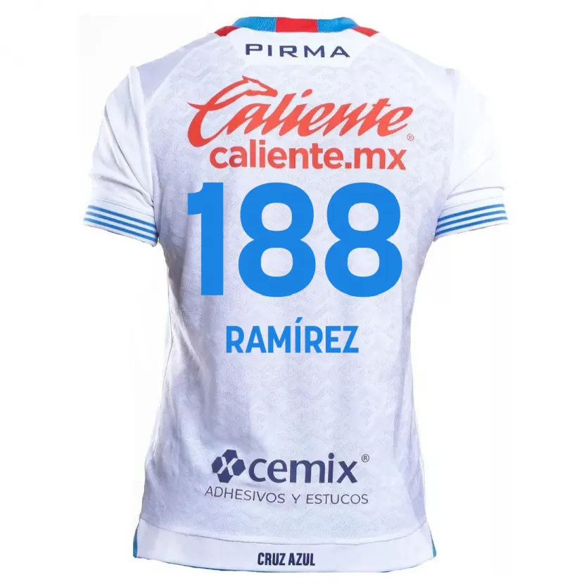Danxen Mann Diego Ramírez #188 Hvit Blå Bortetrøye Drakt Trøye 2024/25 Skjorter T-Skjorte