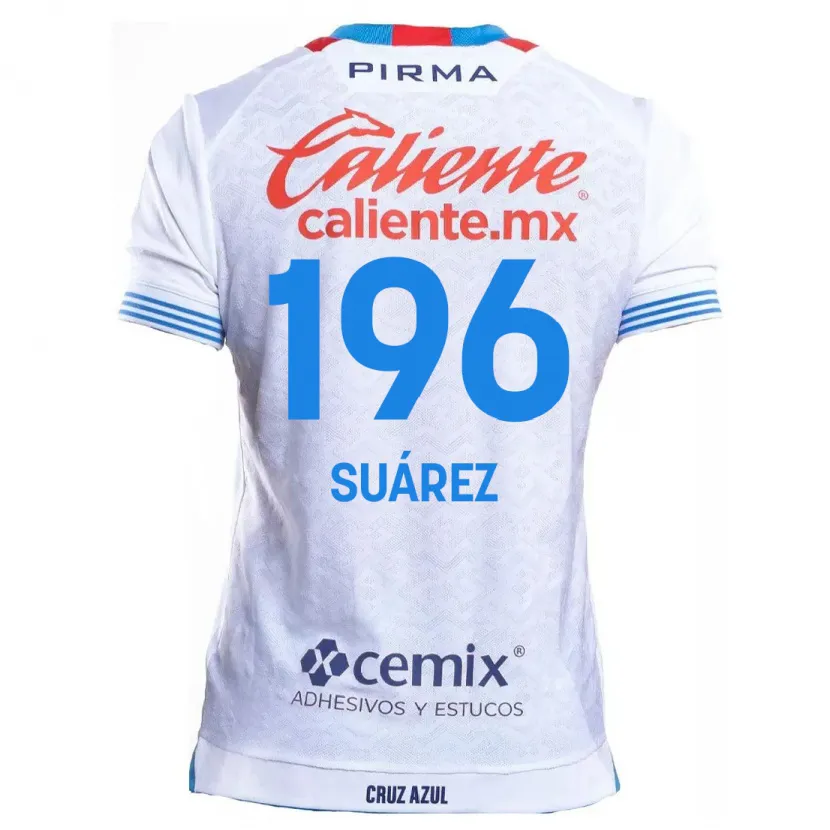 Danxen Mann Javier Suárez #196 Hvit Blå Bortetrøye Drakt Trøye 2024/25 Skjorter T-Skjorte