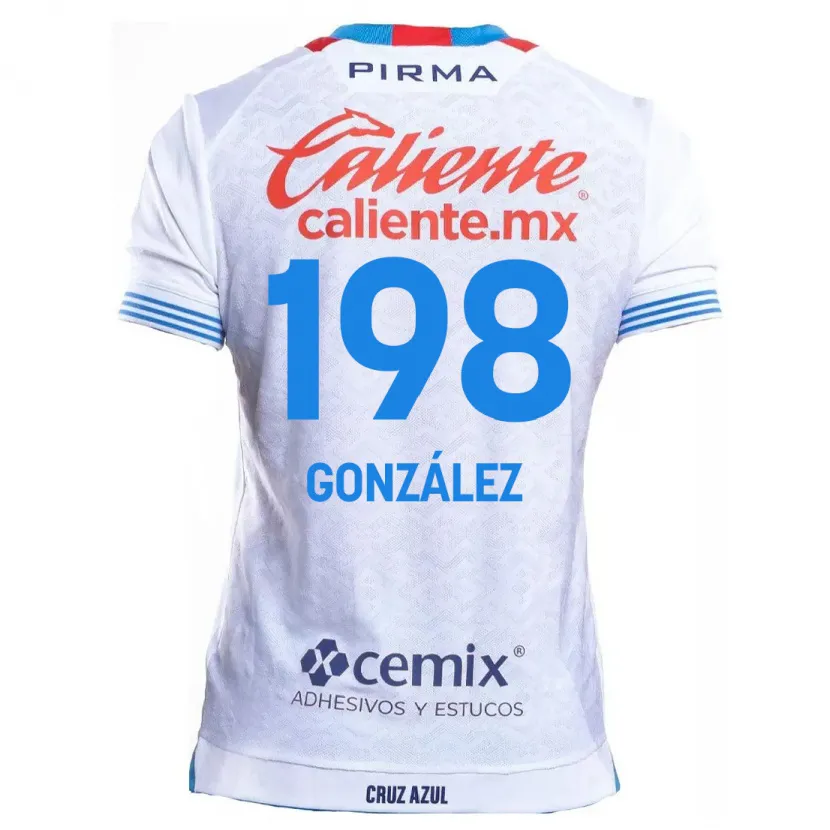 Danxen Mann Kenneth González #198 Hvit Blå Bortetrøye Drakt Trøye 2024/25 Skjorter T-Skjorte