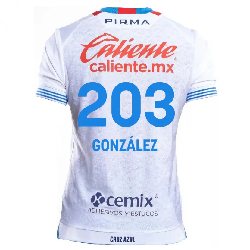 Danxen Mann Rogelio González #203 Hvit Blå Bortetrøye Drakt Trøye 2024/25 Skjorter T-Skjorte