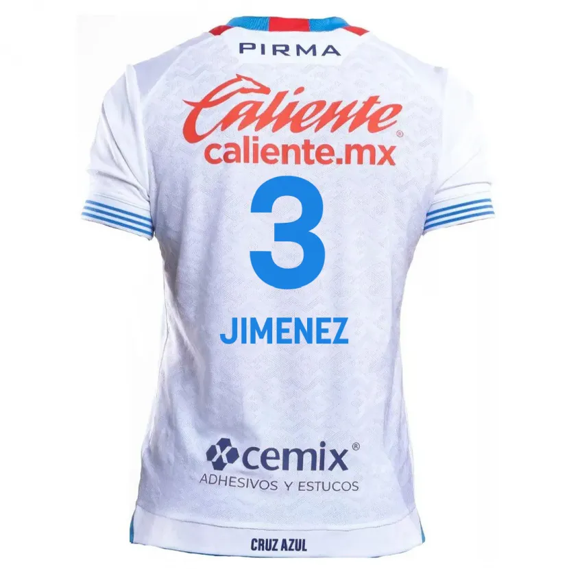 Danxen Mann Jaiber Jimenez #3 Hvit Blå Bortetrøye Drakt Trøye 2024/25 Skjorter T-Skjorte
