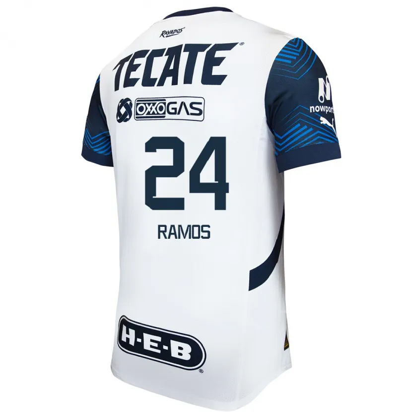 Danxen Mann César Ramos #24 Hvit Blå Bortetrøye Drakt Trøye 2024/25 Skjorter T-Skjorte