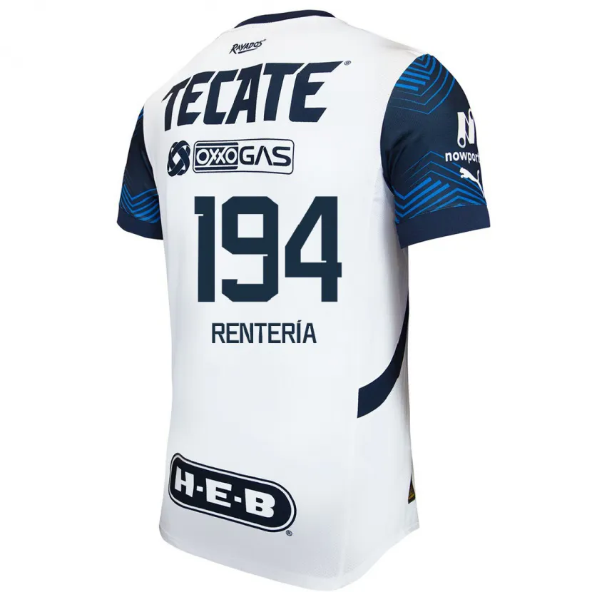 Danxen Mann Ricardo Rentería #194 Hvit Blå Bortetrøye Drakt Trøye 2024/25 Skjorter T-Skjorte