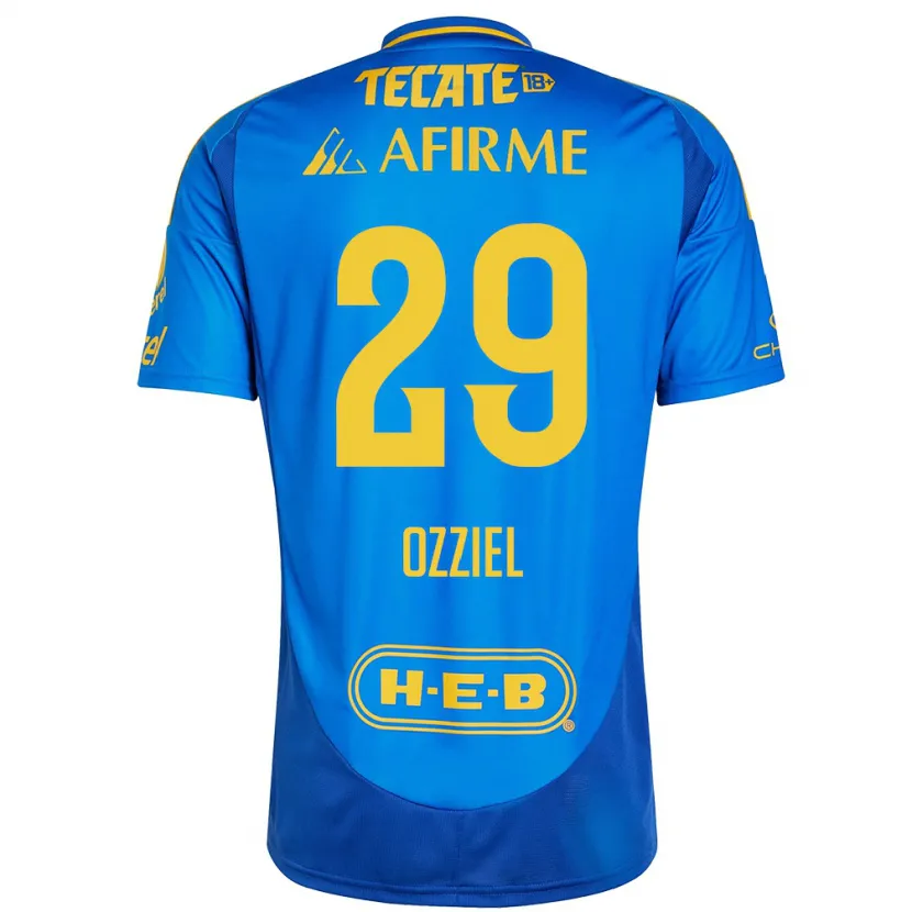 Danxen Mann Ozziel Herrera #29 Blå Gul Bortetrøye Drakt Trøye 2024/25 Skjorter T-Skjorte
