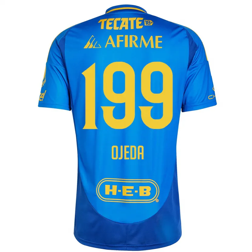 Danxen Mann Diego Ojeda #199 Blå Gul Bortetrøye Drakt Trøye 2024/25 Skjorter T-Skjorte