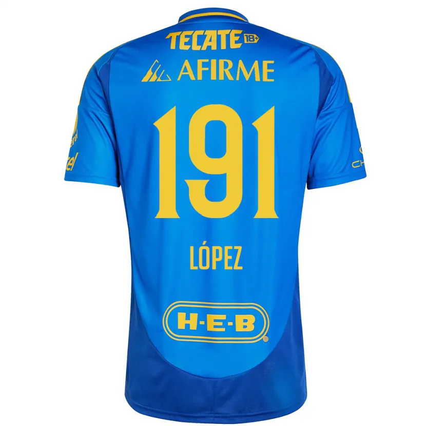 Danxen Mann Adrián López #191 Blå Gul Bortetrøye Drakt Trøye 2024/25 Skjorter T-Skjorte