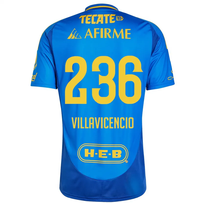 Danxen Mann Edgar Villavicencio #236 Blå Gul Bortetrøye Drakt Trøye 2024/25 Skjorter T-Skjorte