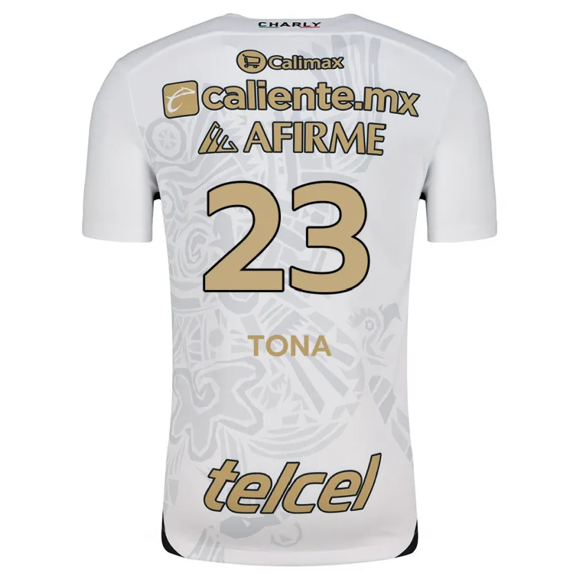 Danxen Mann Iván Tona #23 Hvit Svart Bortetrøye Drakt Trøye 2024/25 Skjorter T-Skjorte