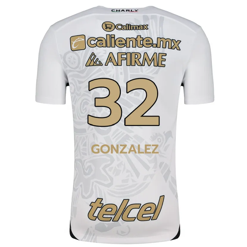 Danxen Mann Carlos González #32 Hvit Svart Bortetrøye Drakt Trøye 2024/25 Skjorter T-Skjorte