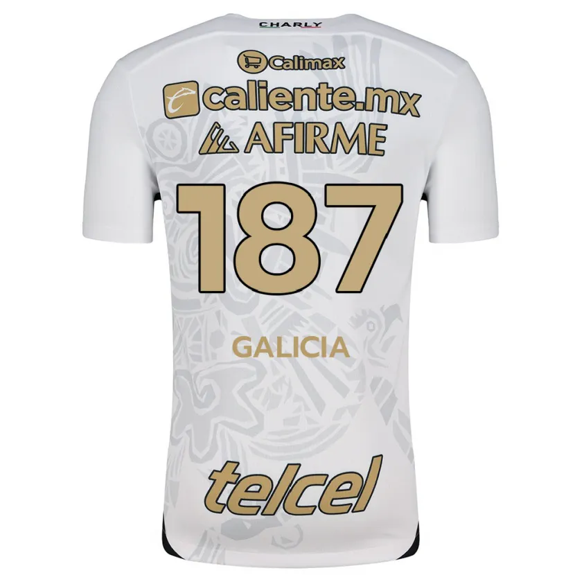 Danxen Mann Carlos Galicia #187 Hvit Svart Bortetrøye Drakt Trøye 2024/25 Skjorter T-Skjorte
