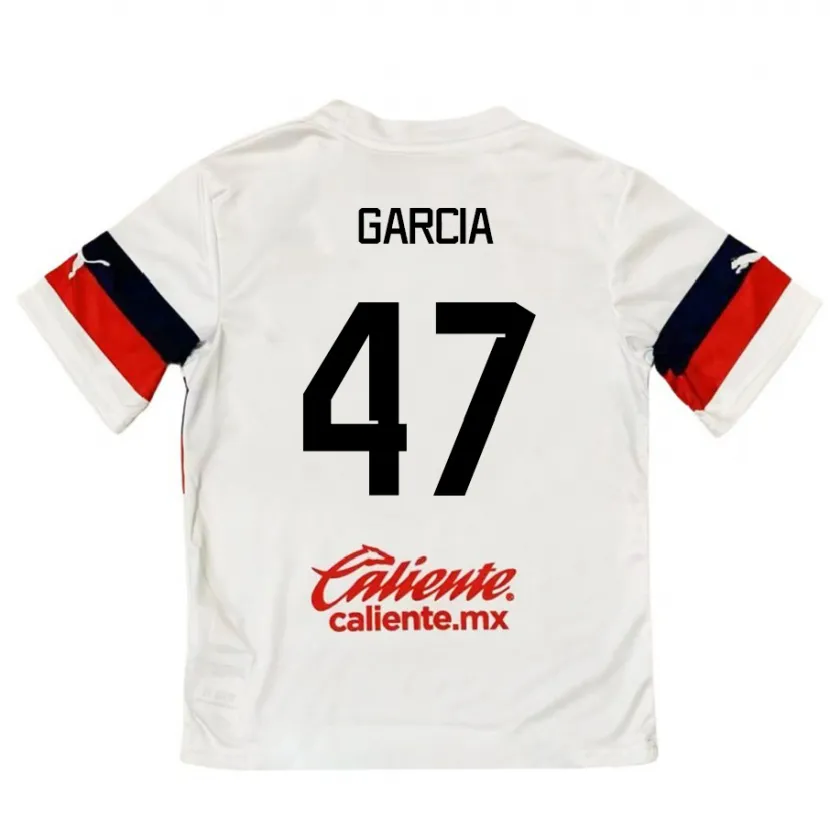 Danxen Mann Gael García #47 Hvit Rød Bortetrøye Drakt Trøye 2024/25 Skjorter T-Skjorte
