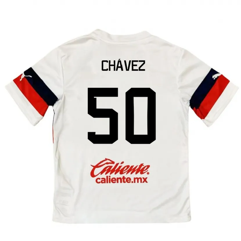 Danxen Mann Mateo Chávez #50 Hvit Rød Bortetrøye Drakt Trøye 2024/25 Skjorter T-Skjorte