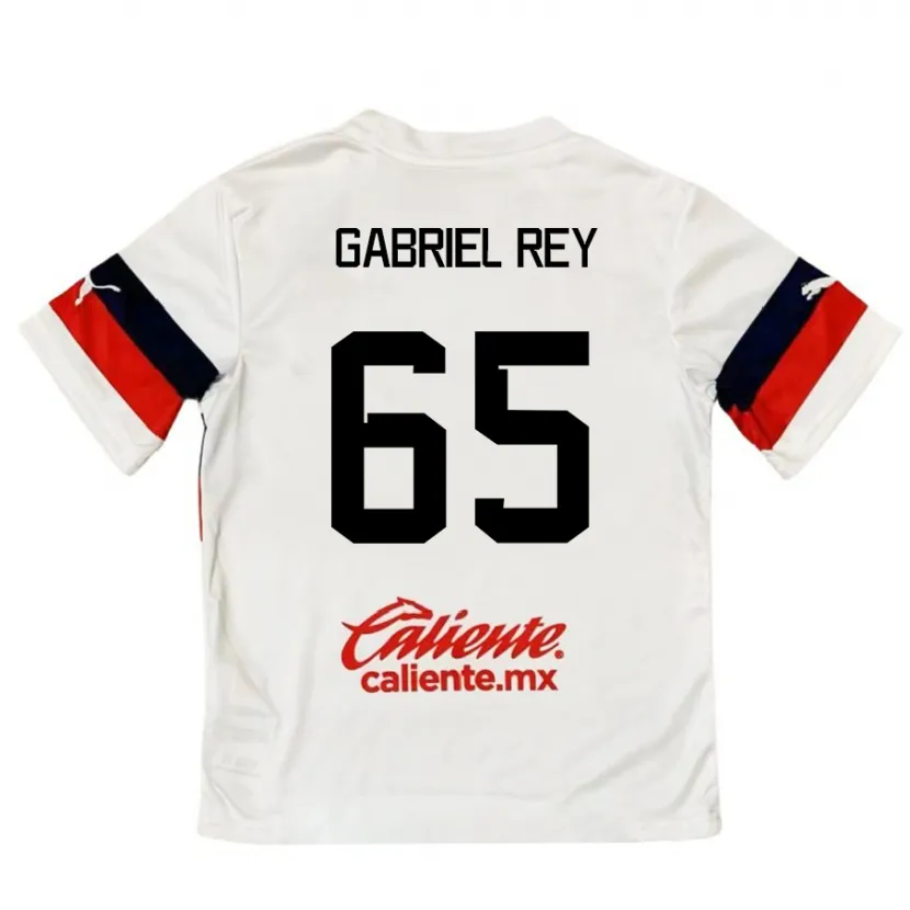 Danxen Mann Luis Gabriel Rey #65 Hvit Rød Bortetrøye Drakt Trøye 2024/25 Skjorter T-Skjorte