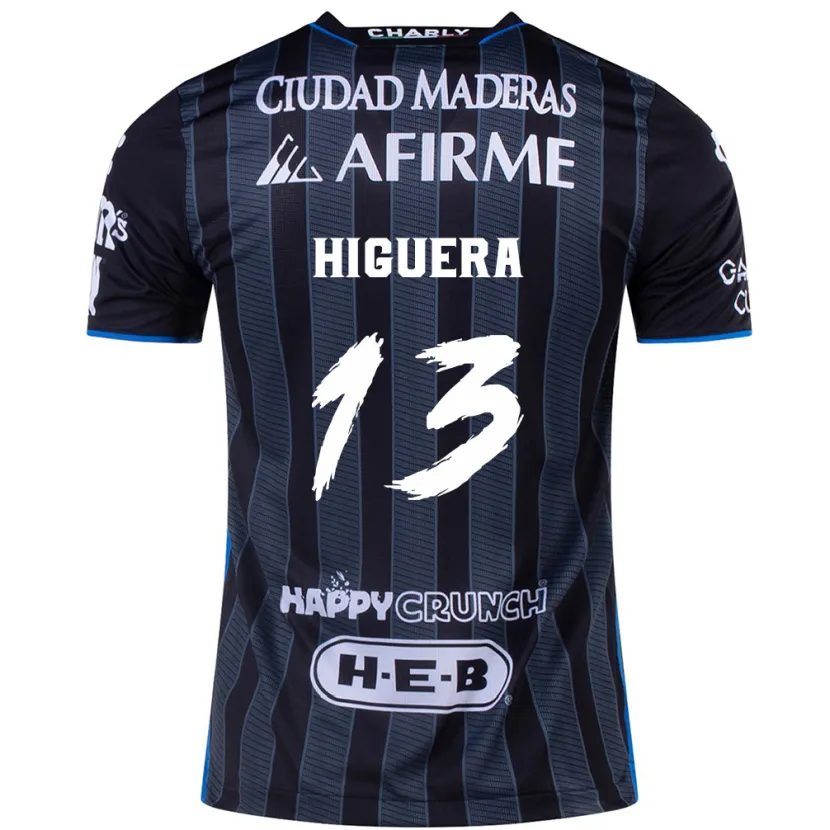 Danxen Mann Carlos Higuera #13 Hvit Svart Bortetrøye Drakt Trøye 2024/25 Skjorter T-Skjorte