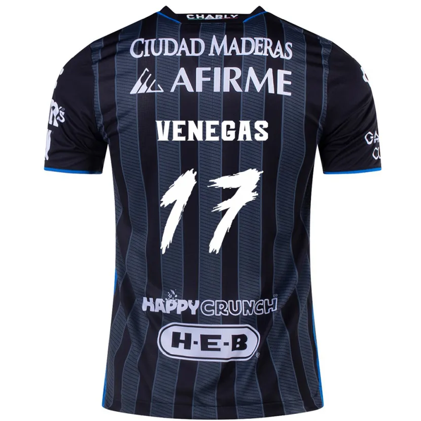 Danxen Mann Francisco Venegas #17 Hvit Svart Bortetrøye Drakt Trøye 2024/25 Skjorter T-Skjorte