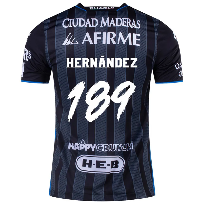 Danxen Mann Sebastián Hernández #189 Hvit Svart Bortetrøye Drakt Trøye 2024/25 Skjorter T-Skjorte