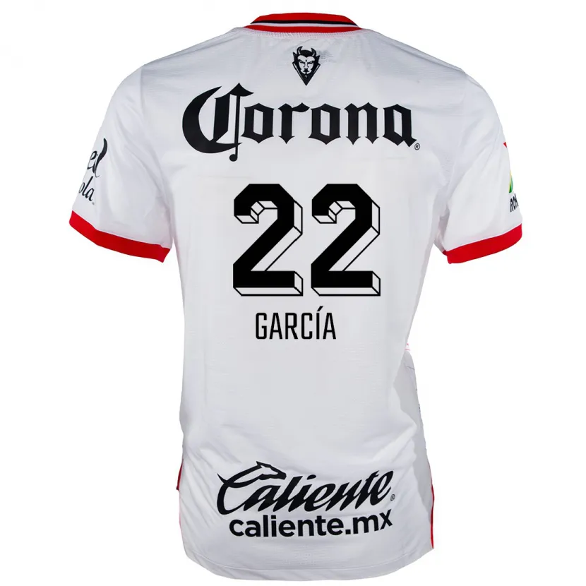 Danxen Mann Luis García #22 Hvit Rød Bortetrøye Drakt Trøye 2024/25 Skjorter T-Skjorte