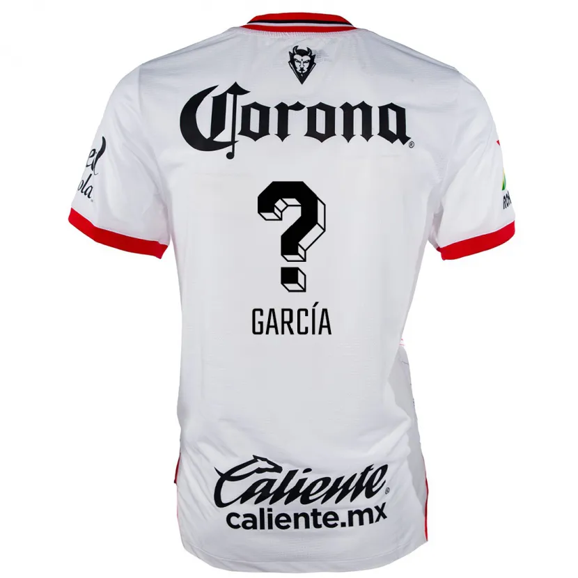 Danxen Mann Carlos García #0 Hvit Rød Bortetrøye Drakt Trøye 2024/25 Skjorter T-Skjorte