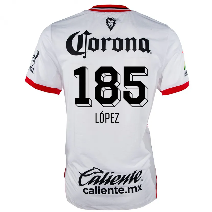 Danxen Mann David López #185 Hvit Rød Bortetrøye Drakt Trøye 2024/25 Skjorter T-Skjorte