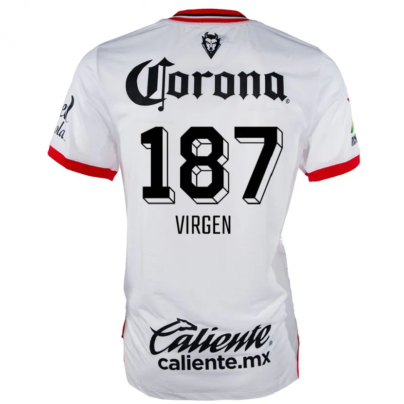Danxen Mann Oswaldo Virgen #187 Hvit Rød Bortetrøye Drakt Trøye 2024/25 Skjorter T-Skjorte