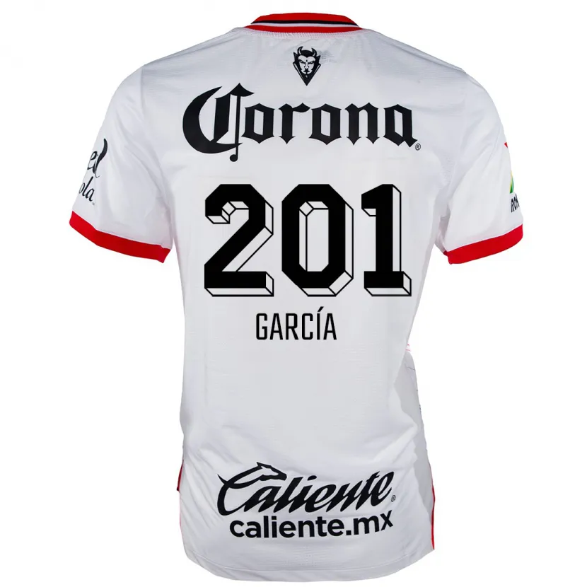 Danxen Mann Eros García #201 Hvit Rød Bortetrøye Drakt Trøye 2024/25 Skjorter T-Skjorte