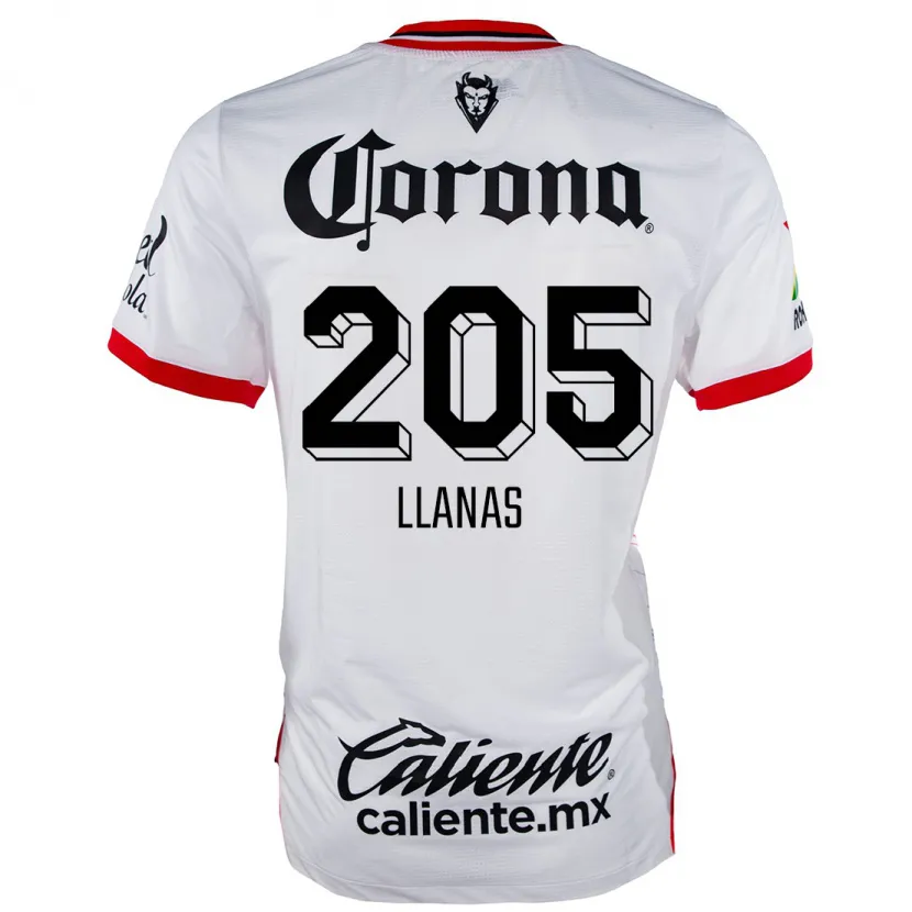 Danxen Mann Emmanuel Llanas #205 Hvit Rød Bortetrøye Drakt Trøye 2024/25 Skjorter T-Skjorte