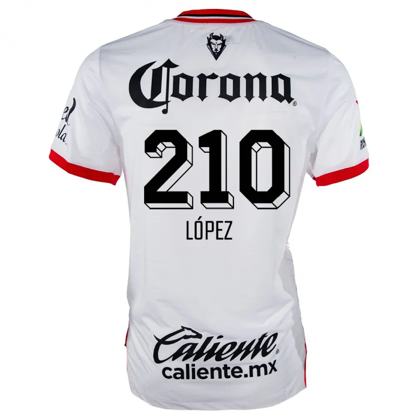 Danxen Mann Juan López #210 Hvit Rød Bortetrøye Drakt Trøye 2024/25 Skjorter T-Skjorte