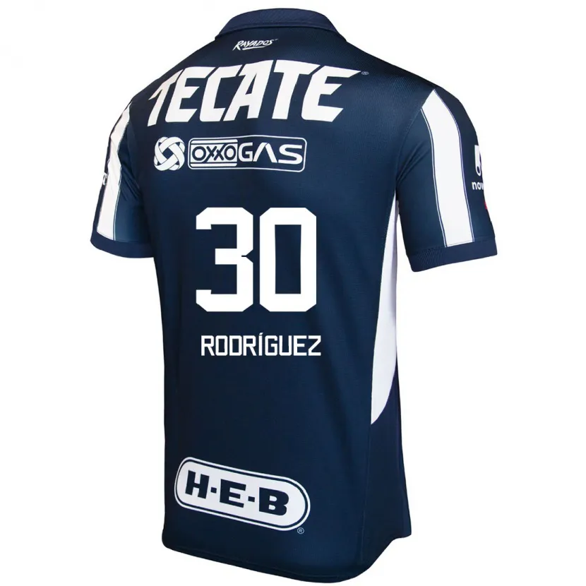 Danxen Dame Jorge Rodríguez #30 Blå Rød Hvit Hjemmetrøye Drakt Trøye 2024/25 Skjorter T-Skjorte
