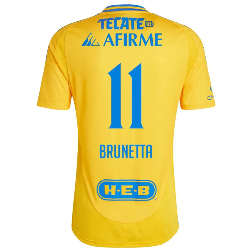 Danxen Dame Juan Brunetta #11 Gull Gul Hjemmetrøye Drakt Trøye 2024/25 Skjorter T-Skjorte