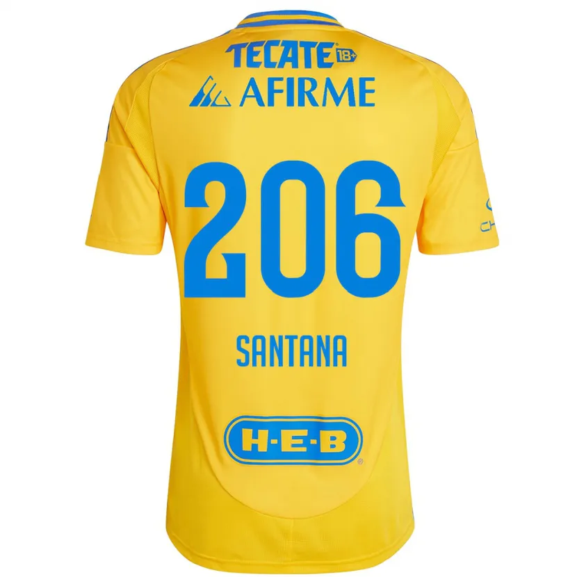 Danxen Dame Joel Santana #206 Gull Gul Hjemmetrøye Drakt Trøye 2024/25 Skjorter T-Skjorte