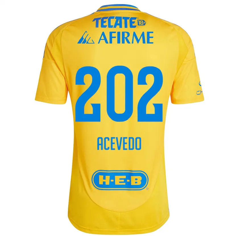 Danxen Dame José Acevedo #202 Gull Gul Hjemmetrøye Drakt Trøye 2024/25 Skjorter T-Skjorte