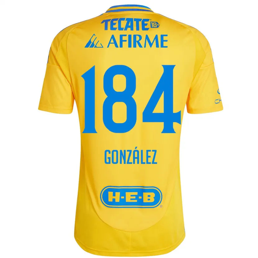 Danxen Dame Erick González #184 Gull Gul Hjemmetrøye Drakt Trøye 2024/25 Skjorter T-Skjorte