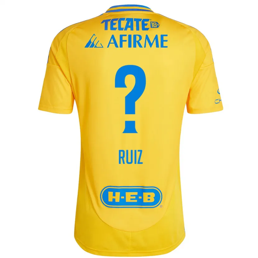 Danxen Dame Luis Ruiz #0 Gull Gul Hjemmetrøye Drakt Trøye 2024/25 Skjorter T-Skjorte