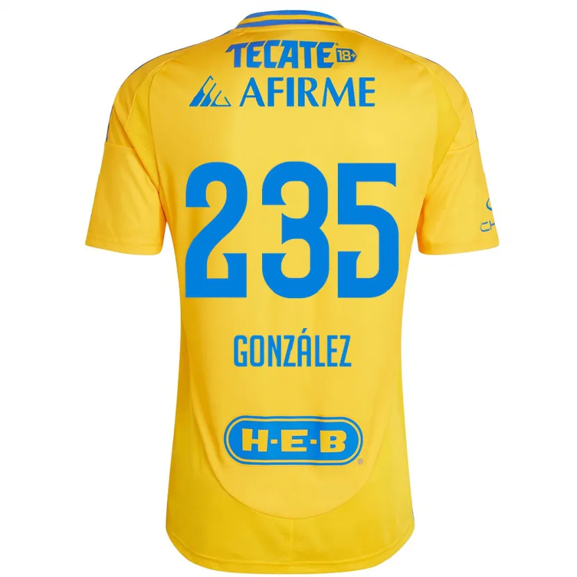 Danxen Dame Mauricio González #235 Gull Gul Hjemmetrøye Drakt Trøye 2024/25 Skjorter T-Skjorte