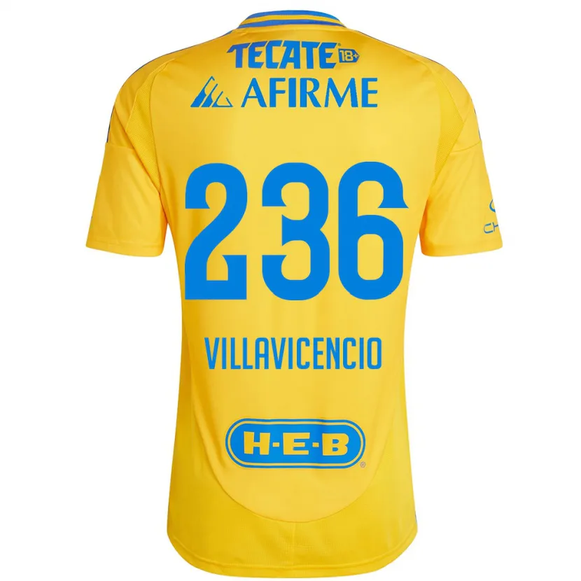 Danxen Dame Edgar Villavicencio #236 Gull Gul Hjemmetrøye Drakt Trøye 2024/25 Skjorter T-Skjorte