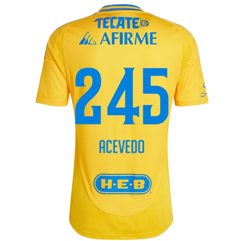 Danxen Dame Kevin Acevedo #245 Gull Gul Hjemmetrøye Drakt Trøye 2024/25 Skjorter T-Skjorte